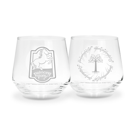 Lot de verres  de Le Seigneur Des Anneaux - Lot de 2 Verres - Poney Fringuant & Gondor - pour Indifférent - transparent - Le Seigneur Des Anneaux - View 2