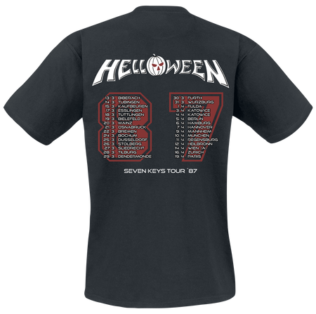 T-Shirt Manches courtes  de Helloween - Seven Keys Tour 87 - S à 4XL - pour Homme - noir - Helloween - View 2