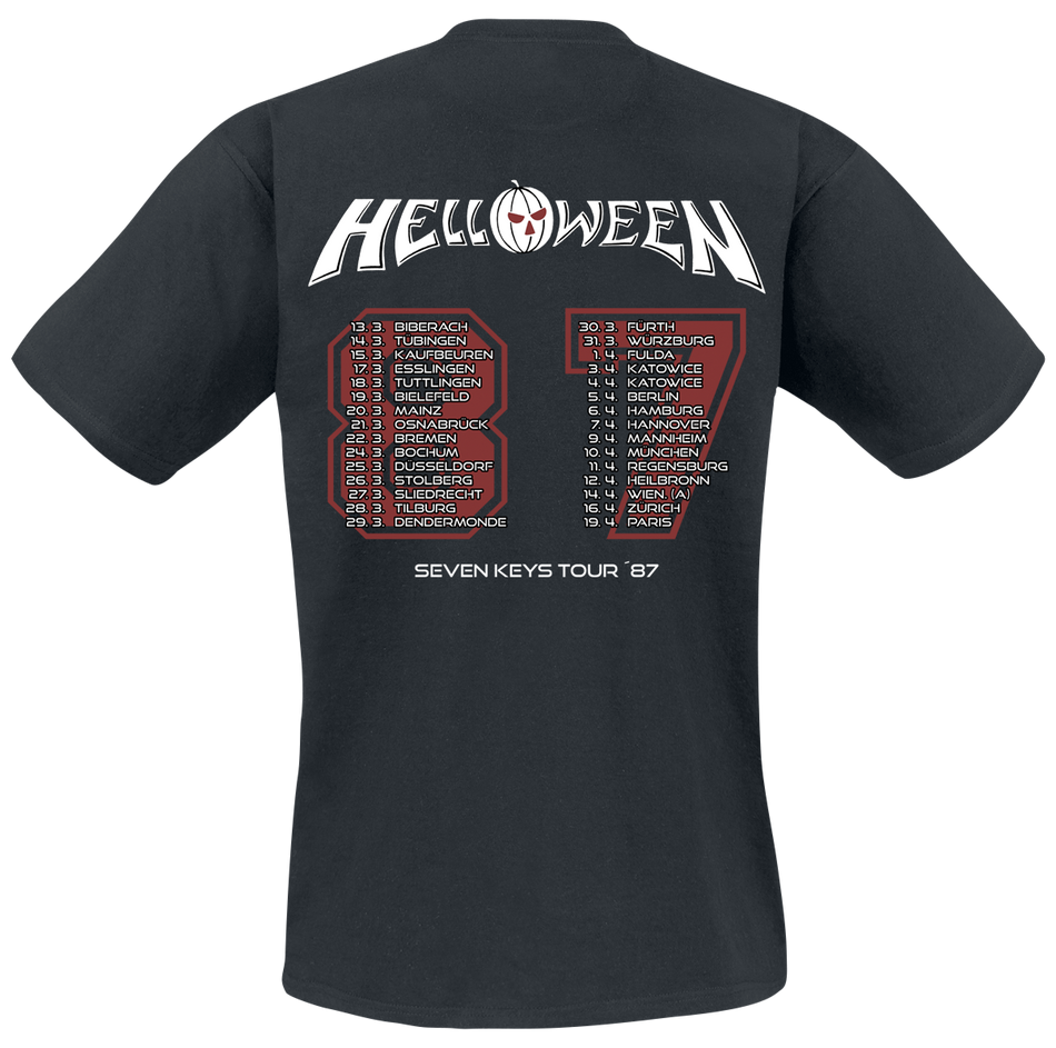 T-Shirt Manches courtes  de Helloween - Seven Keys Tour 87 - S à 4XL - pour Homme - noir - Helloween - View 2