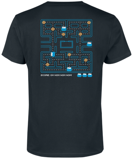 T-Shirt Manches courtes  de Sesame Street - Cookie Monster - Krümelmonster - M à 3XL - pour Homme - noir - Sesame Street - View 2