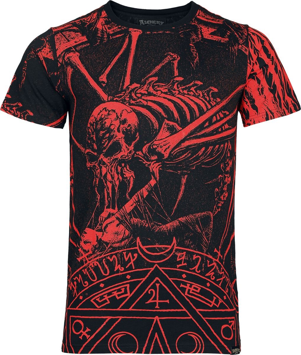 T-Shirt Manches courtes Gothic de Alchemy by Killstar - Dark Catharsis T Shirt - XS à XXL - pour Homme - noir/rouge - Alchemy by Killstar