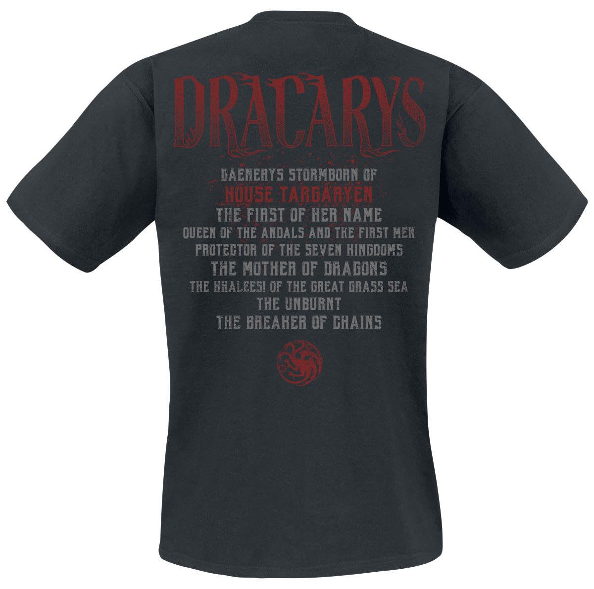 T-Shirt Manches courtes  de Game Of Thrones - Dracarys - S à XL - pour Homme - noir - Game Of Thrones - View 2