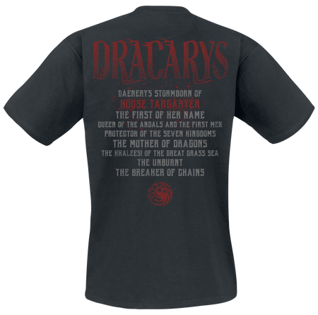 T-Shirt Manches courtes  de Game Of Thrones - Dracarys - S à XL - pour Homme - noir - Game Of Thrones - View 2