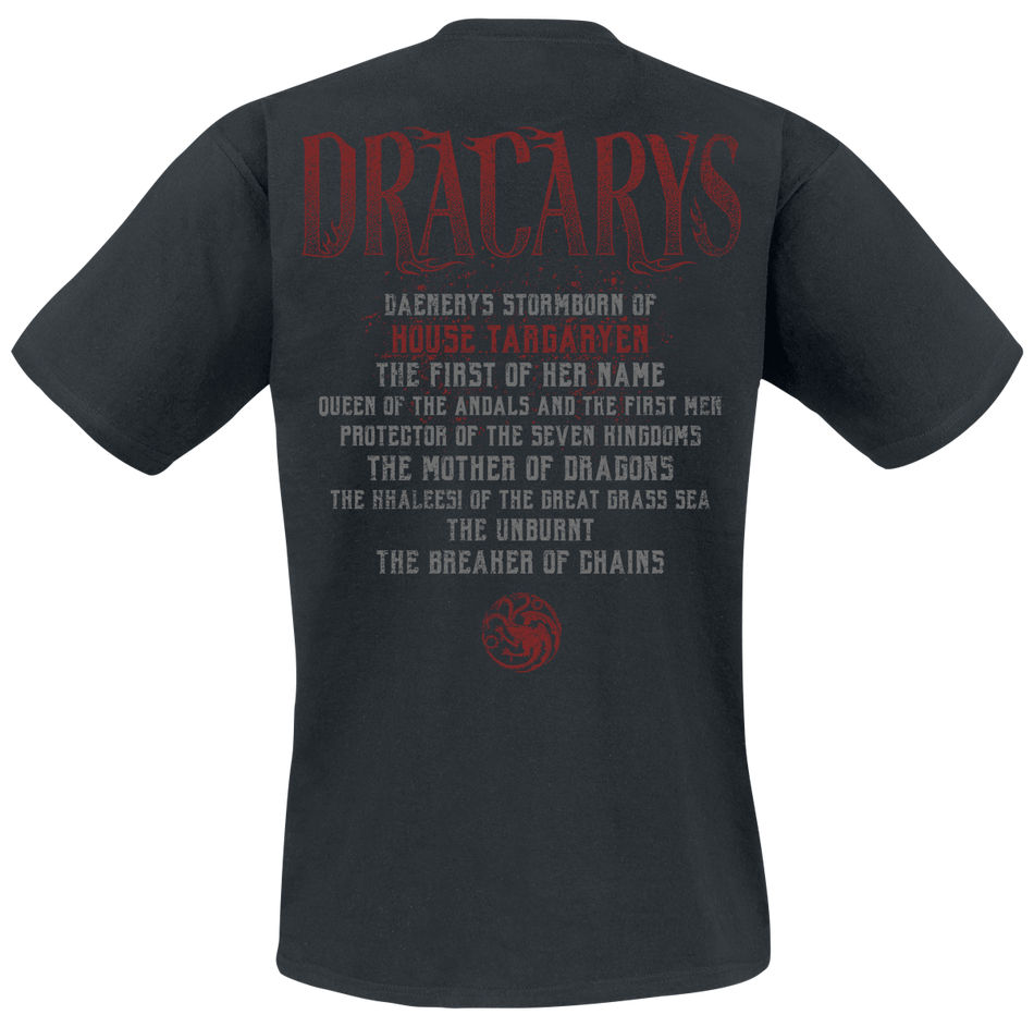 T-Shirt Manches courtes  de Game Of Thrones - Dracarys - S à XL - pour Homme - noir - Game Of Thrones - View 2