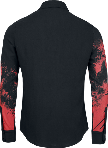 Chemise manches longues Gothic de Alchemy by Killstar - Mórrígan Moon Shirt - XS à 4XL - pour Homme - noir/rouge - Alchemy by Killstar - View 2