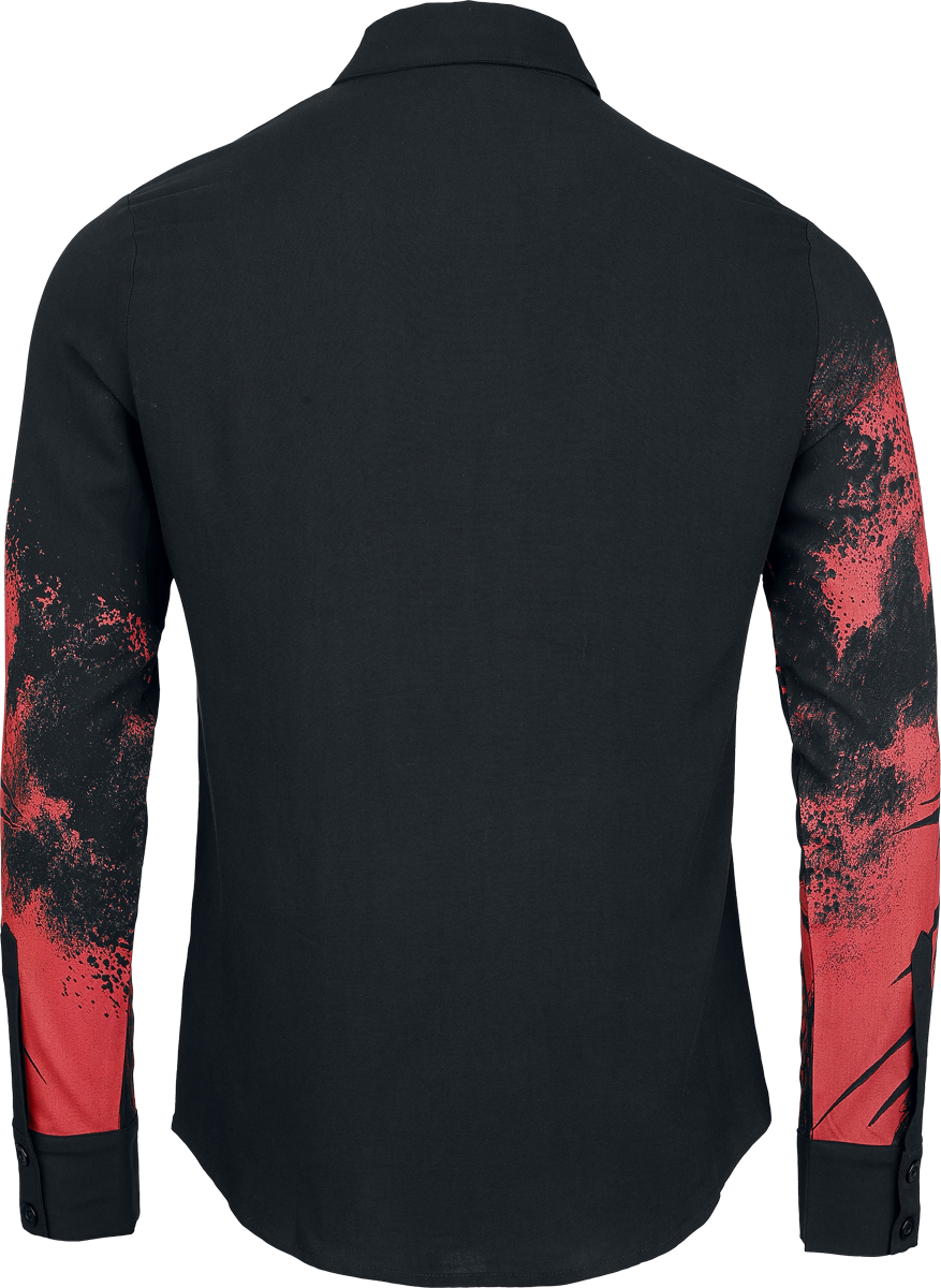 Chemise manches longues Gothic de Alchemy by Killstar - Mórrígan Moon Shirt - XS à 4XL - pour Homme - noir/rouge - Alchemy by Killstar - View 2