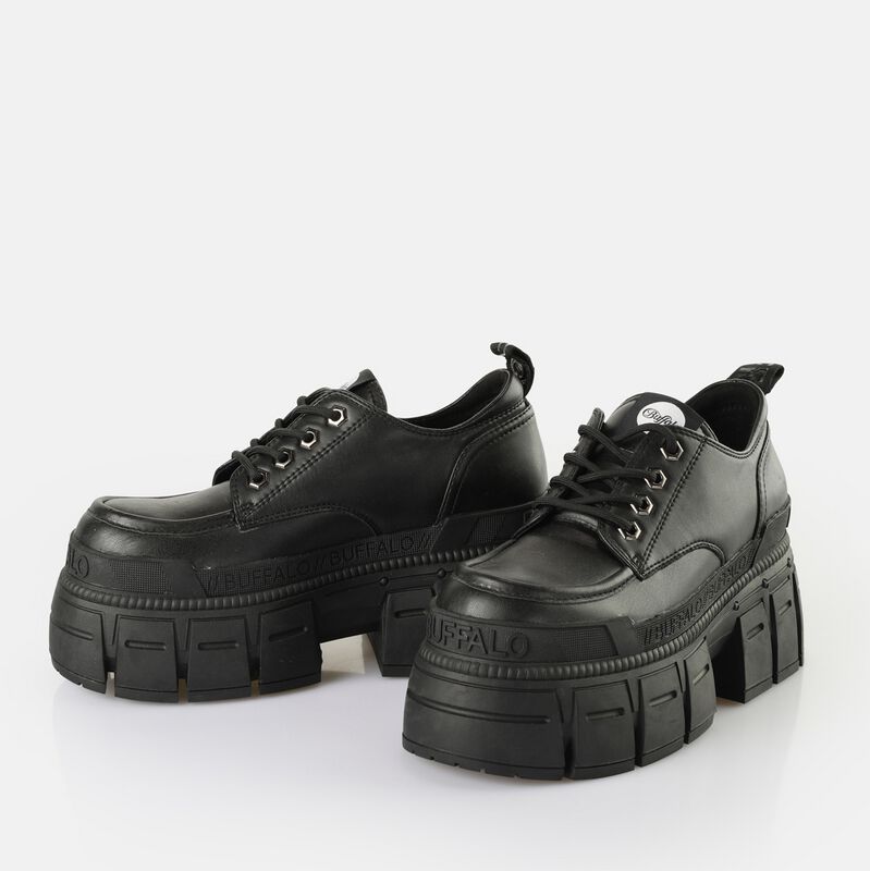 Bottes de motard  de Buffalo - GOSPHER LACE UP CS - EU37 à EU41 - pour Femme - noir - Buffalo