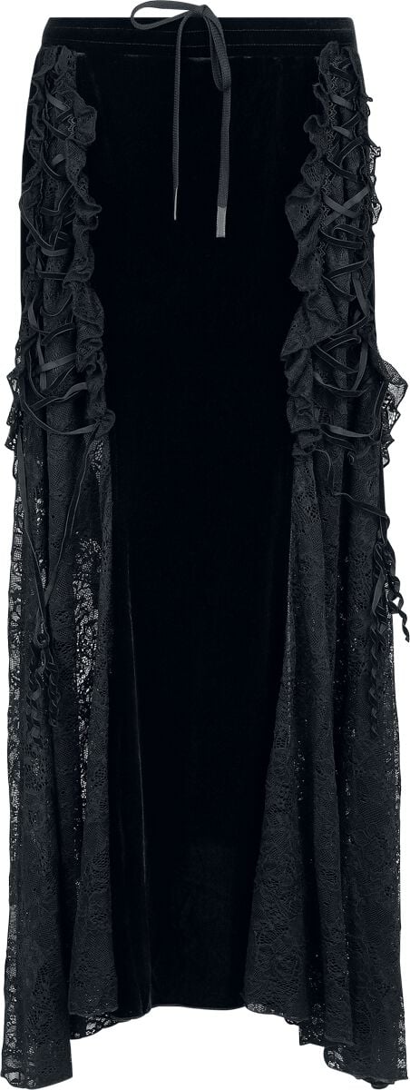 Jupe longue Gothic de Punk Rave - Goth Patchwork & Dentelle - Jupe - L-XL à 4XL-5XL - pour Femme - noir - Punk Rave