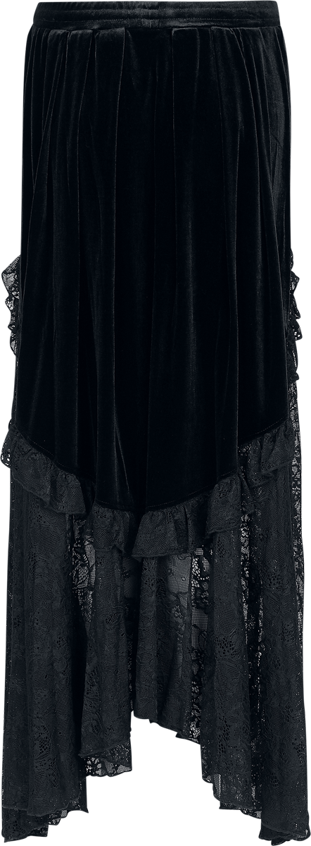 Jupe longue Gothic de Punk Rave - Goth Patchwork & Dentelle - Jupe - L-XL à 4XL-5XL - pour Femme - noir - Punk Rave - View 2