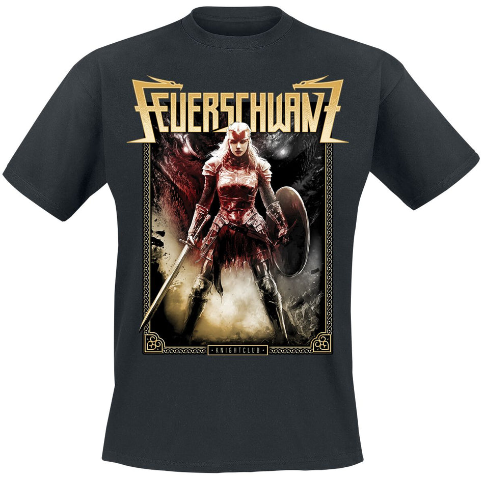 T-Shirt Manches courtes  de Feuerschwanz - Knightclub Warrior - S à 4XL - pour Homme - noir - Feuerschwanz