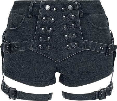 Short Gothic de Punk Rave - Short Stretch - XS à 4XL - pour Femme - noir - Punk Rave