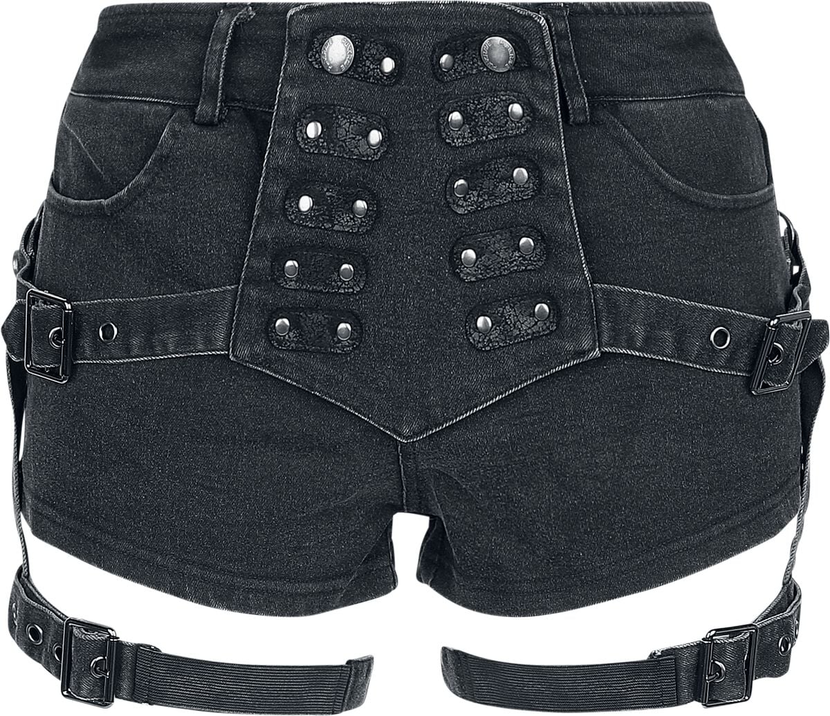 Short Gothic de Punk Rave - Short Stretch - XS à XXL - pour Femme - noir - Punk Rave