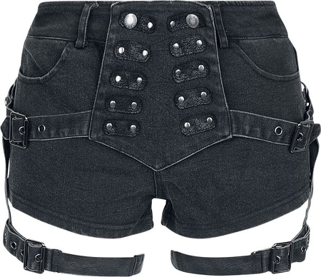 Short Gothic de Punk Rave - Short Stretch - XS à XXL - pour Femme - noir - Punk Rave