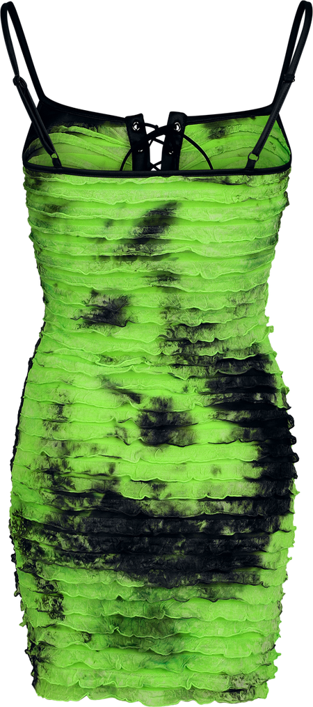 Robe courte Gothic de Punk Rave - Tie Dye Punk - Robe - XS-S à XL-XXL - pour Femme - noir/vert - Punk Rave - View 2