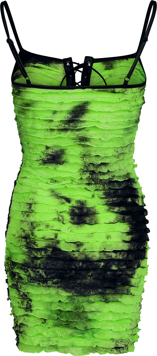 Robe courte Gothic de Punk Rave - Tie Dye Punk - Robe - XS-S à XL-XXL - pour Femme - noir/vert - Punk Rave - View 2