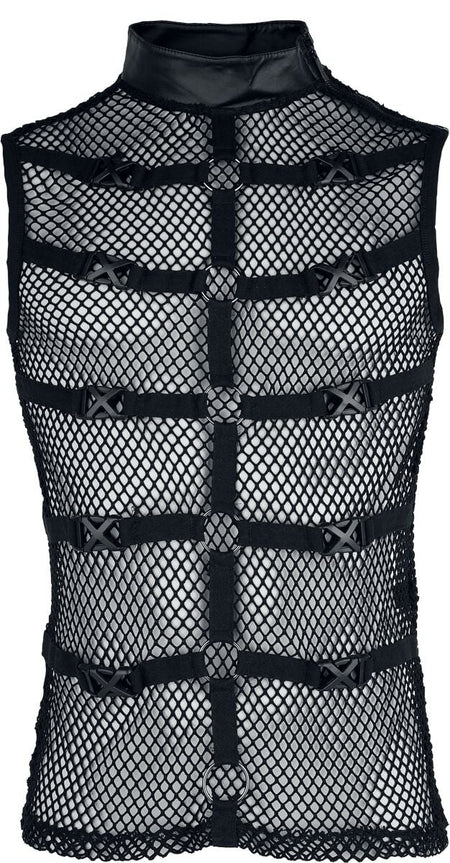 Débardeur  de Punk Rave - Punk Personalised Mesh - Veston - S-M à XXL-3XL - pour Homme - noir - Punk Rave