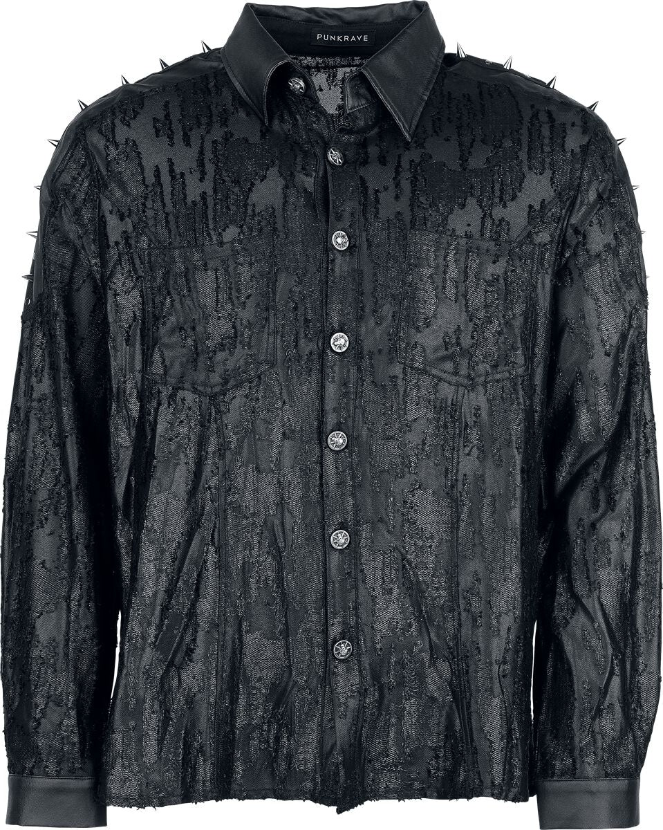 Chemise manches longues Gothic de Punk Rave - Punk Handsome Spiked Shirt - S à 3XL - pour Homme - noir - Punk Rave