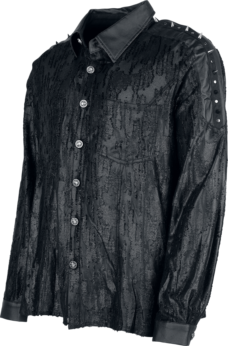 Chemise manches longues Gothic de Punk Rave - Punk Handsome Spiked Shirt - S à 3XL - pour Homme - noir - Punk Rave - View 2