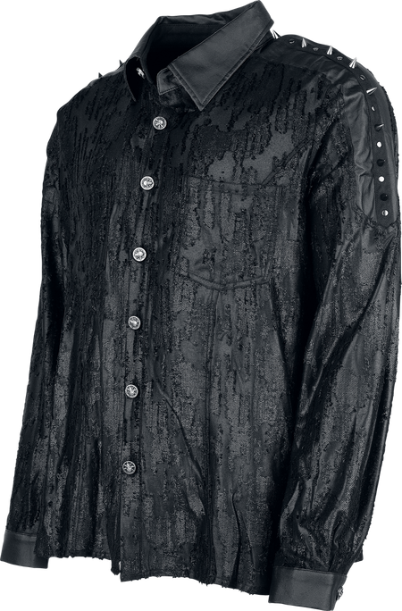 Chemise manches longues Gothic de Punk Rave - Punk Handsome Spiked Shirt - S à 3XL - pour Homme - noir - Punk Rave - View 2