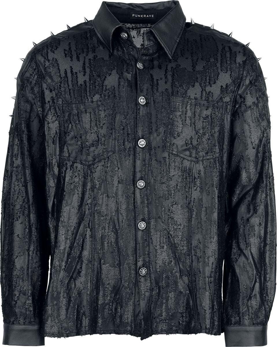 Chemise manches longues Gothic de Punk Rave - Punk Handsome Spiked Shirt - S à 3XL - pour Homme - noir - Punk Rave