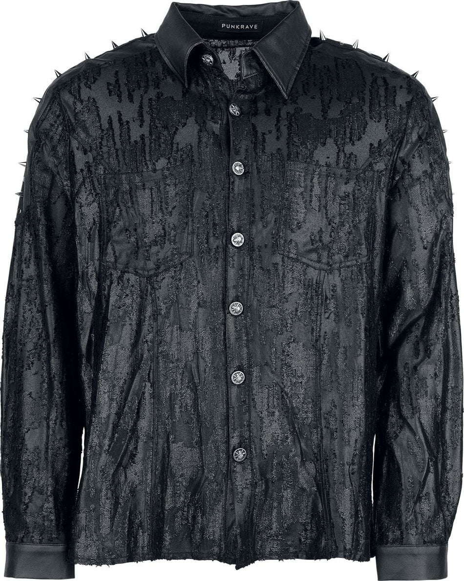 Chemise manches longues Gothic de Punk Rave - Punk Handsome Spiked Shirt - S à 3XL - pour Homme - noir - Punk Rave