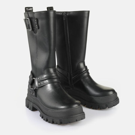 Bottes de motard  de Buffalo - ASPHA - Bottes Motard Montantes - EU36 à EU41 - pour Femme - noir - Buffalo