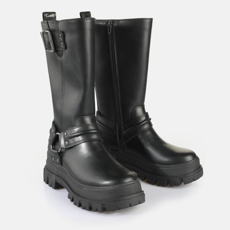 Bottes de motard  de Buffalo - ASPHA - Bottes Motard Montantes - EU37 à EU39 - pour Femme - noir - Buffalo
