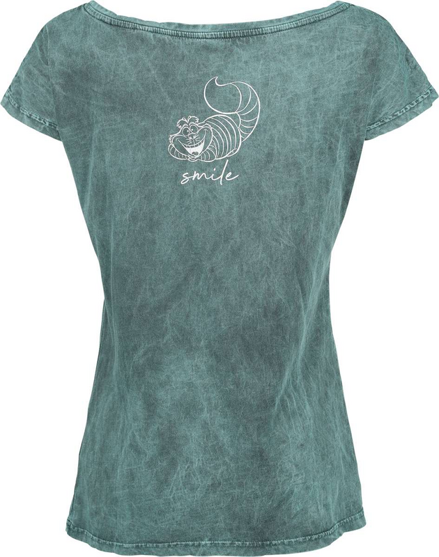 T-Shirt Manches courtes Disney de Alice Au Pays Des Merveilles - Chat du Cheshire - Sourire - S à 4XL - pour Femme - bleu - Alice Au Pays Des Merveilles - View 2