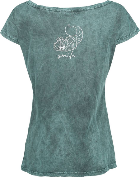 T-Shirt Manches courtes Disney de Alice Au Pays Des Merveilles - Chat du Cheshire - Sourire - S à 4XL - pour Femme - bleu - Alice Au Pays Des Merveilles - View 2