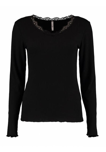 T-shirt manches longues  de Hailys - LS V TP FI44ONA - XS à XXL - pour Femme - noir - Hailys