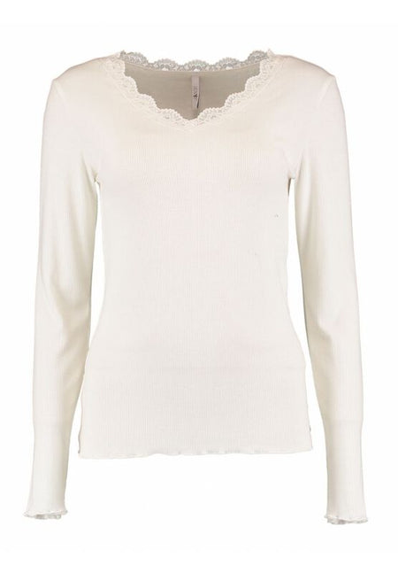 T-shirt manches longues  de Hailys - LS V TP FI44ONA - S à XXL - pour Femme - blanc cassé - Hailys