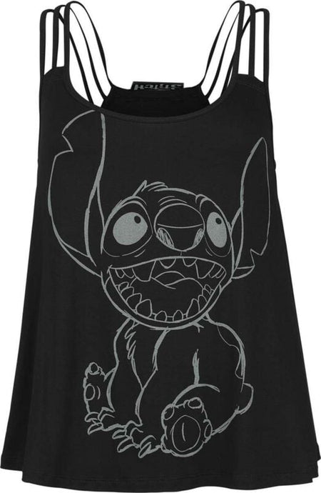 Top Disney de Lilo & Stitch - Stitch - Assis - S à 4XL - pour Femme - noir - Lilo & Stitch