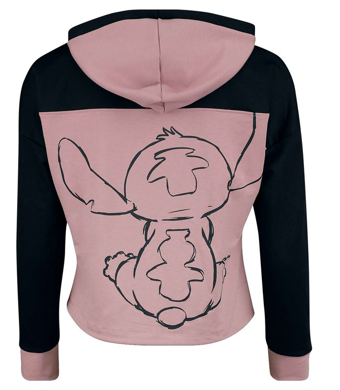 Sweat-shirt à capuche Disney de Lilo & Stitch - Sit - S à 4XL - pour Femme - noir/rose - Lilo & Stitch - View 2