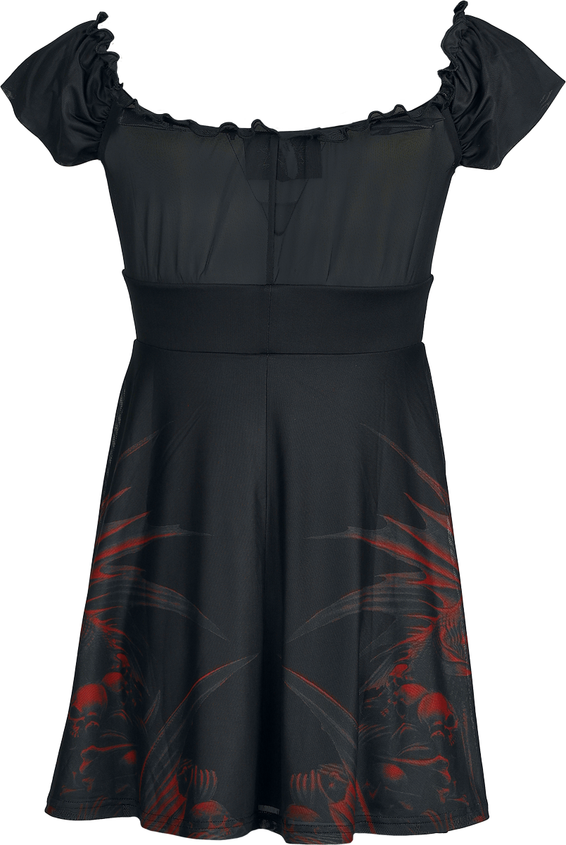 Robe courte Gothic de Alchemy by Killstar - Atargatis Mini Dress - XS à 4XL - pour Femme - noir/rouge - Alchemy by Killstar - View 2