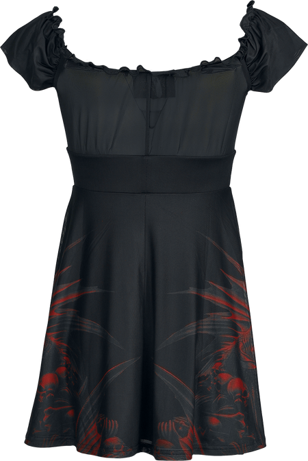 Robe courte Gothic de Alchemy by Killstar - Atargatis Mini Dress - XS à 4XL - pour Femme - noir/rouge - Alchemy by Killstar - View 2
