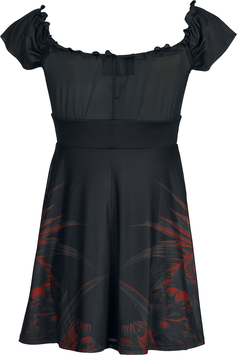 Robe courte Gothic de Alchemy by Killstar - Atargatis Mini Dress - XS à 4XL - pour Femme - noir/rouge - Alchemy by Killstar - View 2