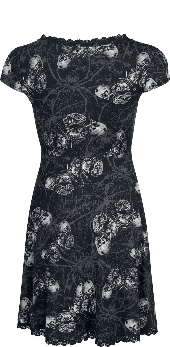 Robe courte Gothic de Alchemy by Killstar - Web Of Poison Mini Dress - XS à 4XL - pour Femme - noir/gris - Alchemy by Killstar - View 2