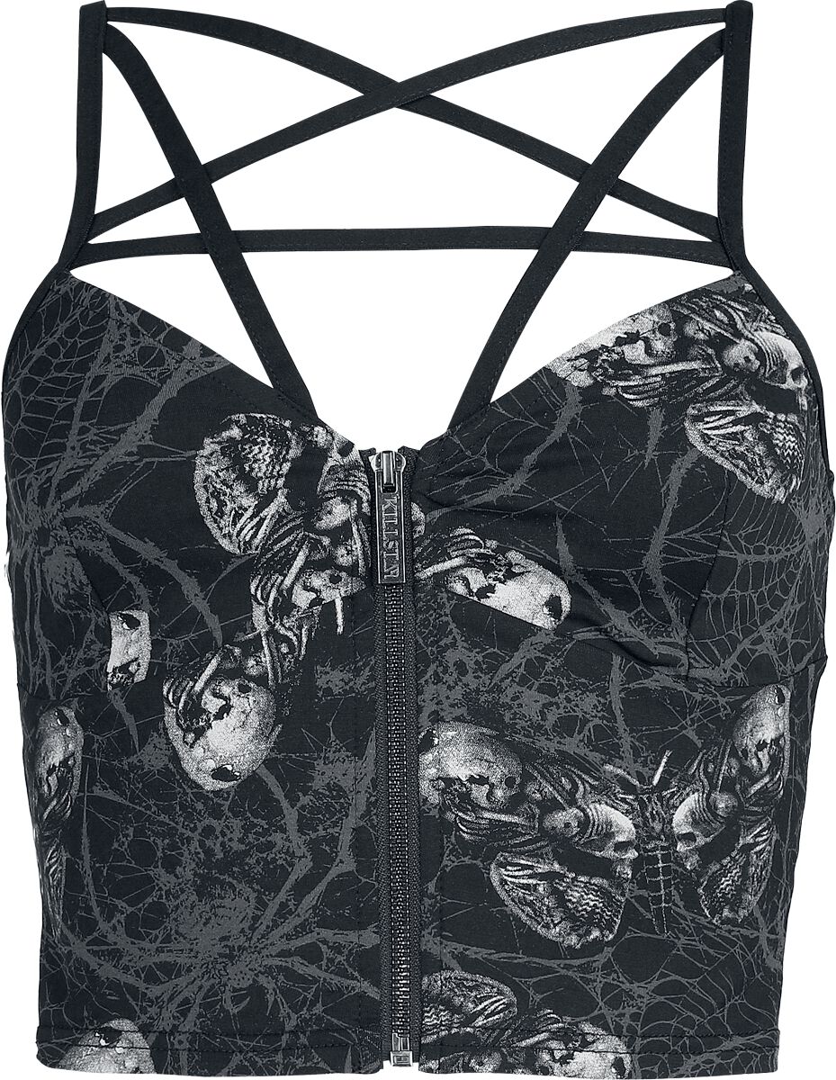 Top Gothic de Alchemy by Killstar - Alchemic Web Top - L à 4XL - pour Femme - noir/gris - Alchemy by Killstar