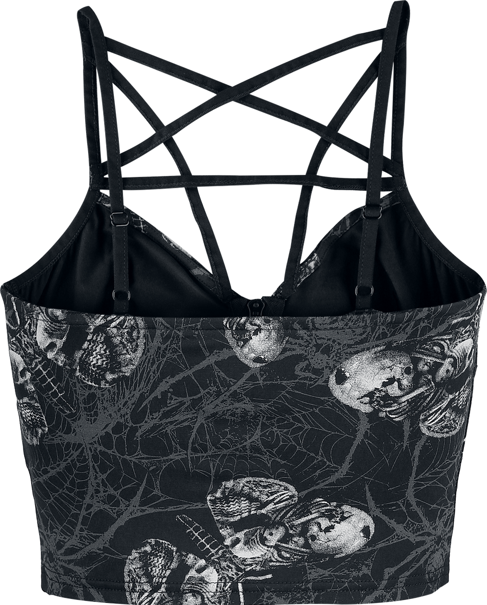 Top Gothic de Alchemy by Killstar - Alchemic Web Top - L à 4XL - pour Femme - noir/gris - Alchemy by Killstar - View 2