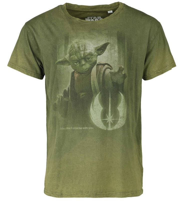 T-Shirt Manches courtes Disney de Star Wars - Yoda - May The Force Be With You - S à 3XL - pour Homme - vert - Star Wars
