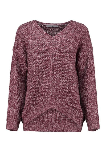 Pull tricoté  de Hailys - LS P VK PI44PA - XS à XXL - pour Femme - bordeaux - Hailys