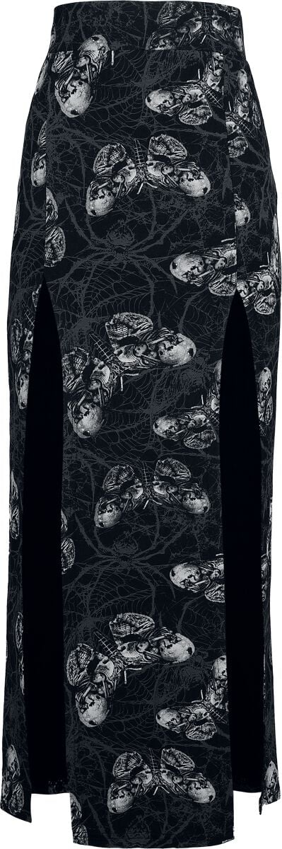 Jupe longue Gothic de Alchemy by Killstar - Web Of Poison Maxi Skirt - XS à 4XL - pour Femme - noir/gris - Alchemy by Killstar