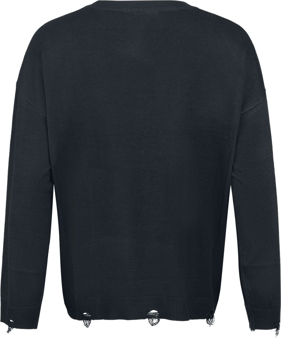 Pull tricoté Gothic de Banned Alternative - Lumi Jumper - S à 4XL - pour Femme - noir/blanc - Banned Alternative - View 2