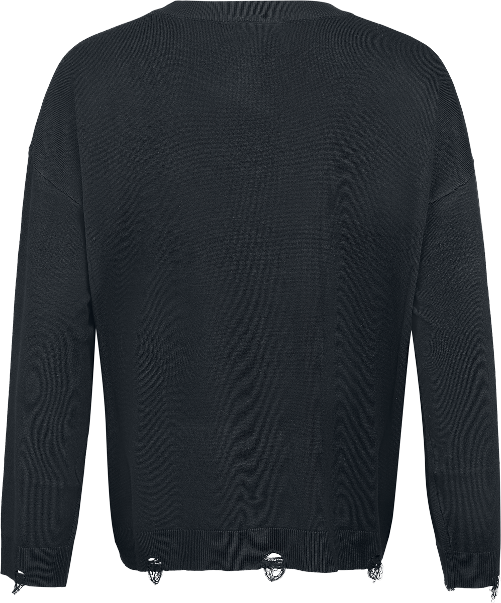 Pull tricoté Gothic de Banned Alternative - Lumi Jumper - S à 4XL - pour Femme - noir/blanc - Banned Alternative - View 2