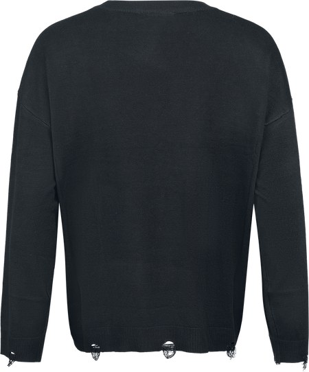 Pull tricoté Gothic de Banned Alternative - Lumi Jumper - S à 4XL - pour Femme - noir/blanc - Banned Alternative - View 2