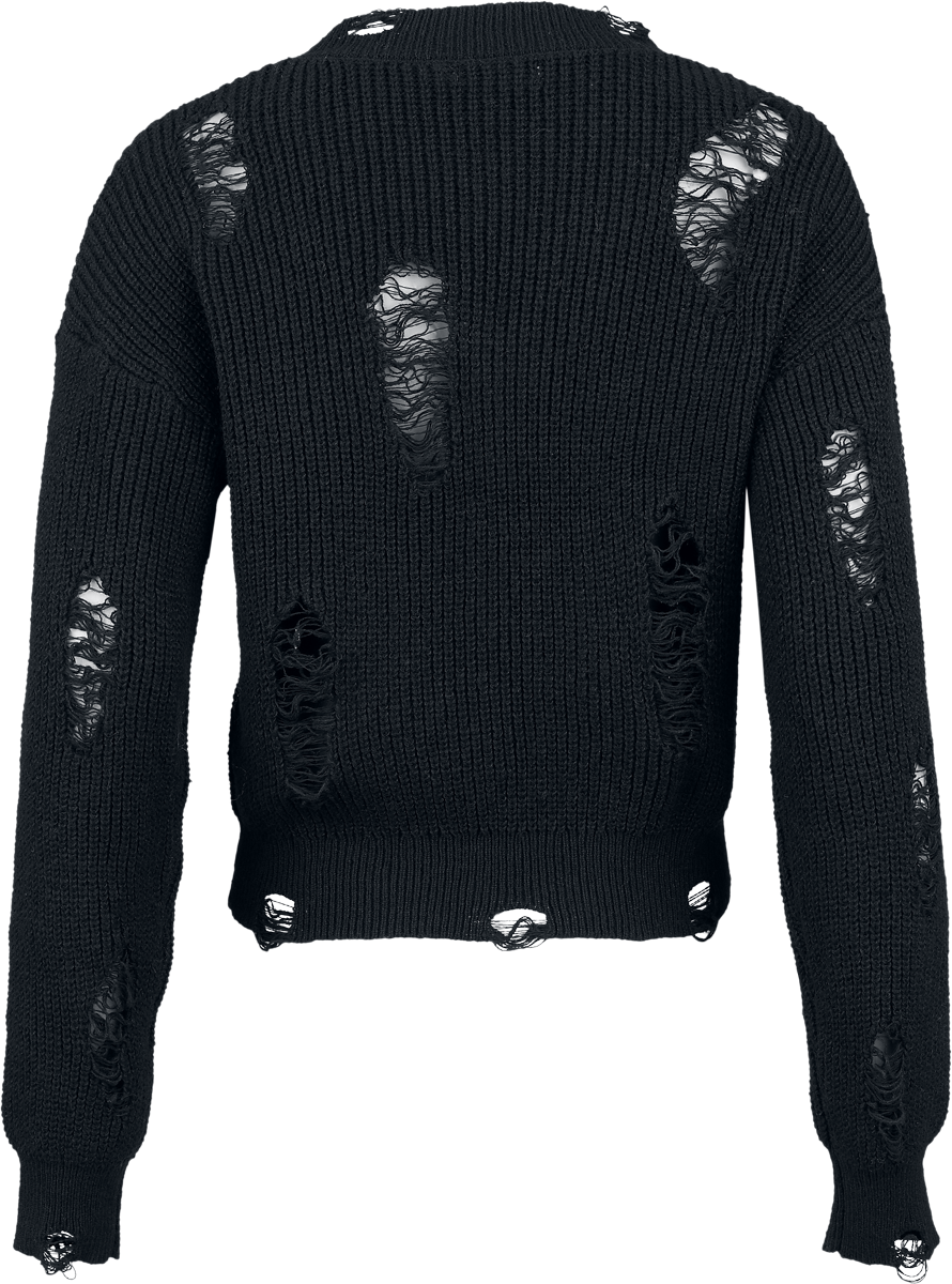 Pull tricoté Gothic de Banned Alternative - Kara Vex Jumper - S à 4XL - pour Femme - noir/blanc - Banned Alternative - View 2