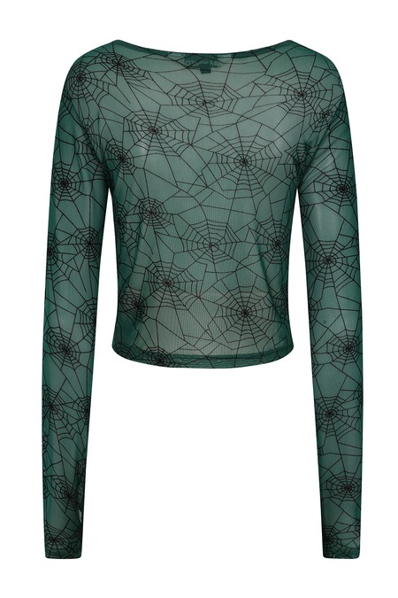 T-shirt manches longues Gothic de Banned Alternative - Zorya Top - XS à L - pour Femme - vert/noir - Banned Alternative - View 2