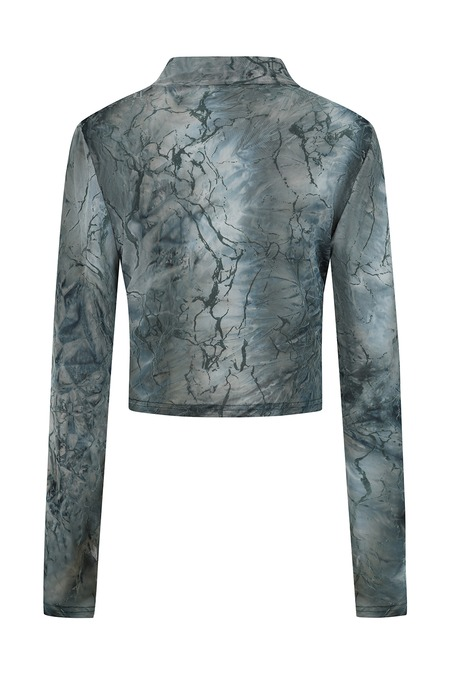 T-shirt manches longues Gothic de Banned Alternative - Dysnomia Top - XS à XXL - pour Femme - gris/bleu - Banned Alternative - View 2