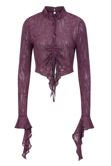 Chemisier Rockabilly de Banned Alternative - Abyssia Top - XS à XL - pour Femme - lilas - Banned Alternative