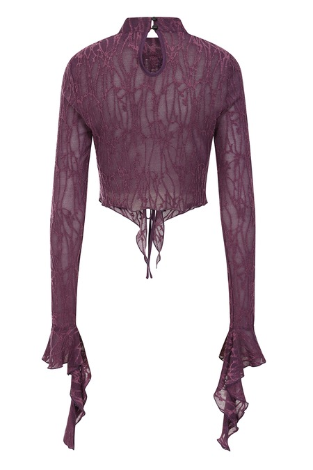 Chemisier Rockabilly de Banned Alternative - Abyssia Top - XS à XL - pour Femme - lilas - Banned Alternative - View 2